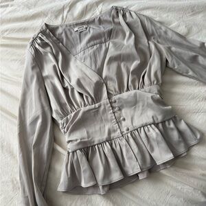 Elegant Light Silver Women's Top